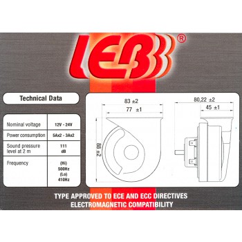 2 TROMBE ELETTROMAGNETICHE LEB CON RELAIS