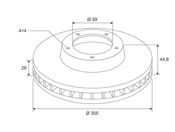 BRAKE DISC X1 ALFA ROMEO MITO 04.13> F