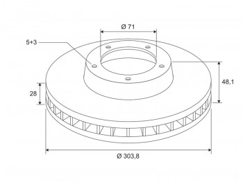 Brake Disc X1 CIT C4 Picasso II FR