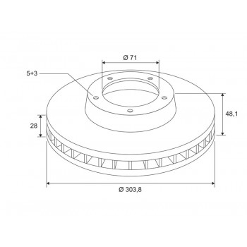 Brake Disc X1 CIT C4 Picasso II FR