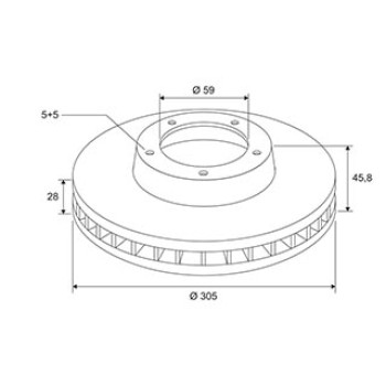 Brake Disc X1 FIAT 500 L/ OPEL Combo FR