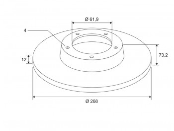 BRAKE DISC X1 WITH BRG 308 SW 1.6 RR