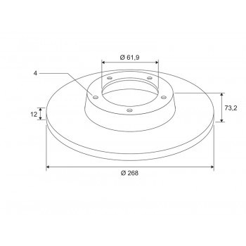 BRAKE DISC X1 WITH BRG 308 SW 1.6 RR