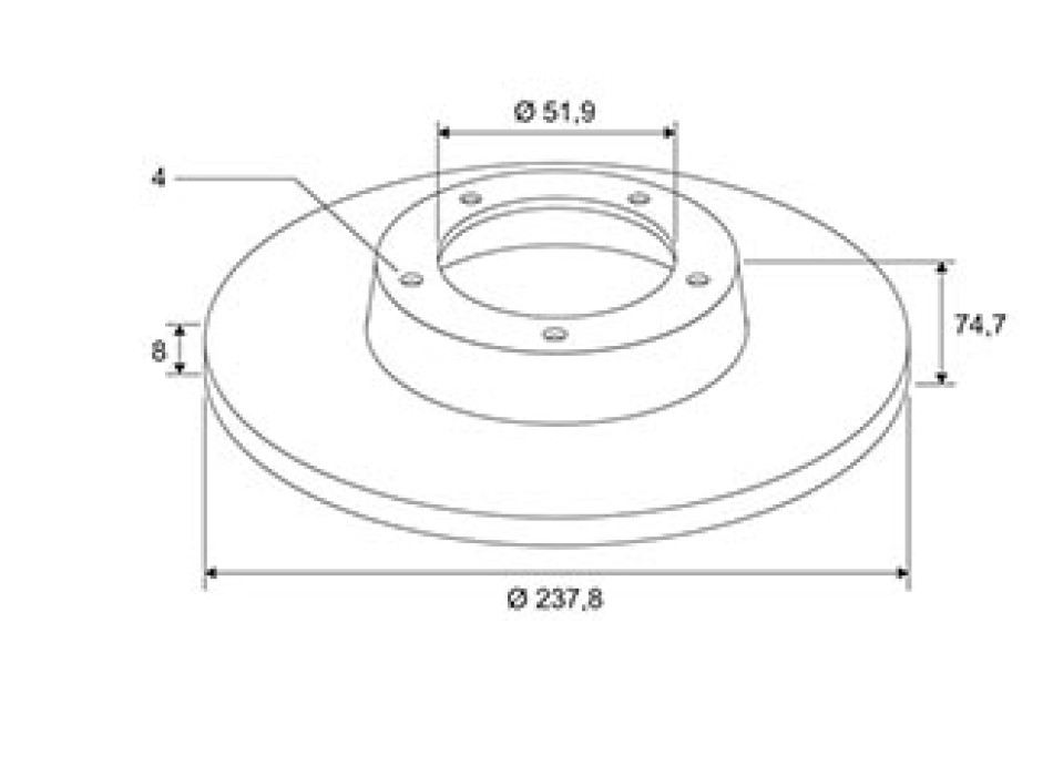 BRAKE DISC X1 WITH BRG REN CLIO 1 RR