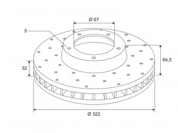 Brake discs x1 MERC C Class (W204)