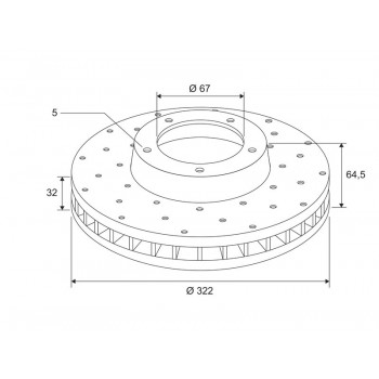 Brake discs x1 MERC C Class (W204)