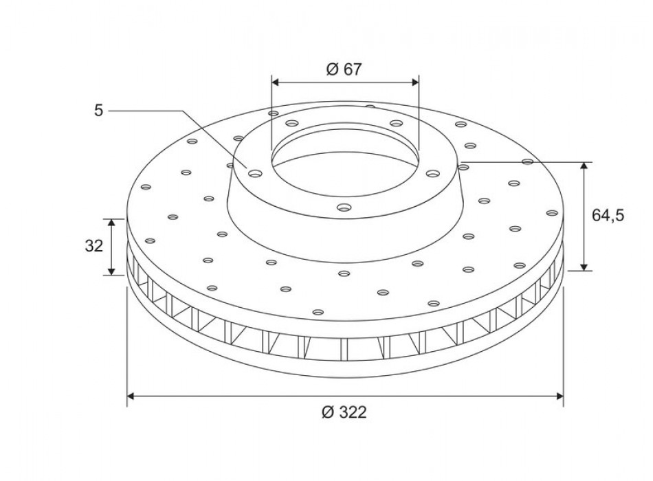 Brake discs x1 MERC C Class (W204)