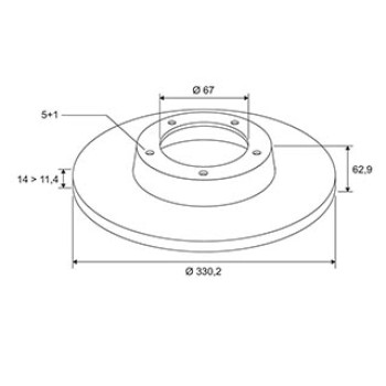 Brake DiscX1 MERC M Class (W164) 06> RR