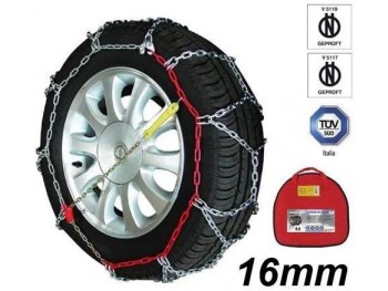 Catene da Neve Omologate Cf1646 16 mm 4 x 4 per Furgone SUV e Camper, Certificate TUV, Set di 2