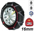 Catene da Neve Omologate Cf1646 16 mm 4 x 4 per Furgone SUV e Camper, Certificate TUV, Set di 2