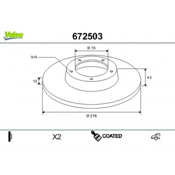 Coated brake disc ALFA ROMEO 159