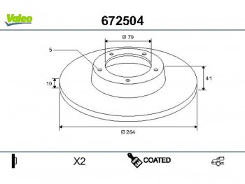 Coated brake disc ALFA ROMEO Giulietta