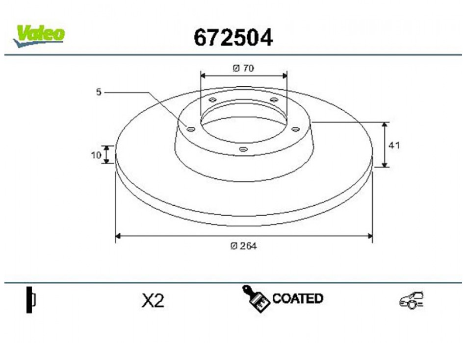 Coated brake disc ALFA ROMEO Giulietta