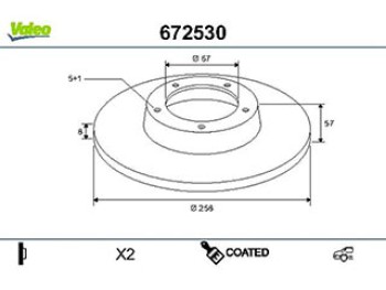 Coated brake disc MERCEDES A Class