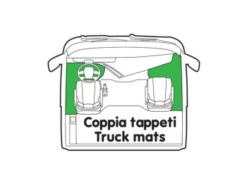 Coppia tappeti in Skeentex - Blu - compatibile per Daf XF 105 (02/04>12/14) automatico, manuale, con Webasto, senza Webasto