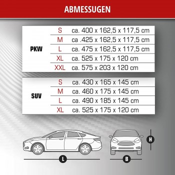 Copri auto antigrandine misura XXL ( 575 x 203 x 120 cm)