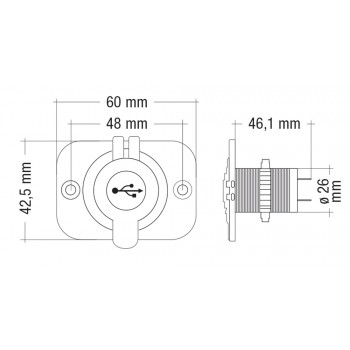 DOPPIA PRESA USB 5V/1A-5V/2,1A