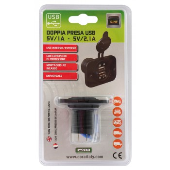 DOPPIA PRESA USB 5V/1A-5V/2,1A