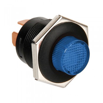 Interruttore a pulsante con spia a Led - 12/24V - Blu