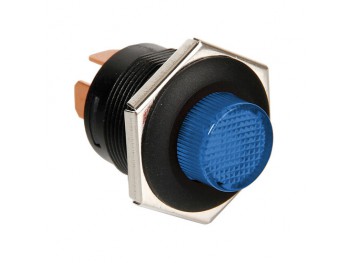 Interruttore a pulsante con spia a Led - 12/24V - Blu