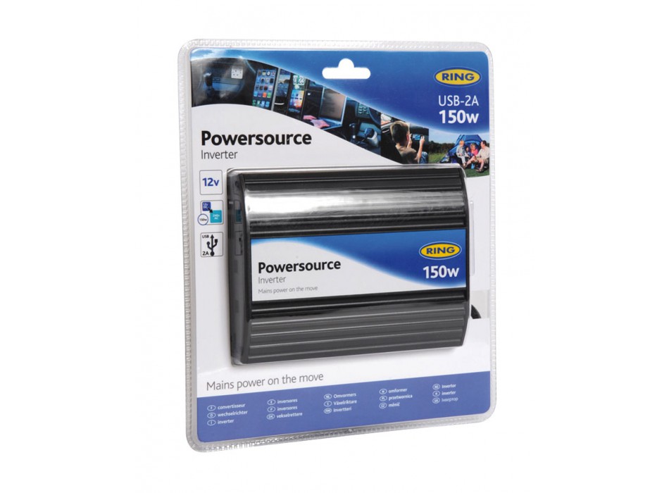 INVERTER 12V 150W UNA PRESA 240V AC + USB 2A