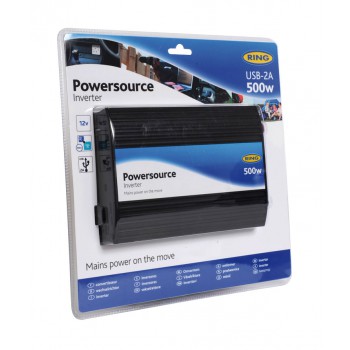 INVERTER 12V 500W UNA PRESA 240V AC + USB 2A