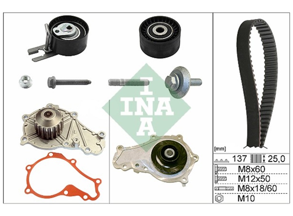 KIT DISTRIBUZIONE COMPLETA DI POMPA ACQUA E CINGHIA SERVIZI FORD C MAX