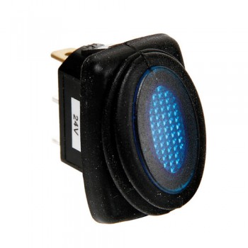 Micro interruttore impermeabile con spia a Led - 12/24V - Blu