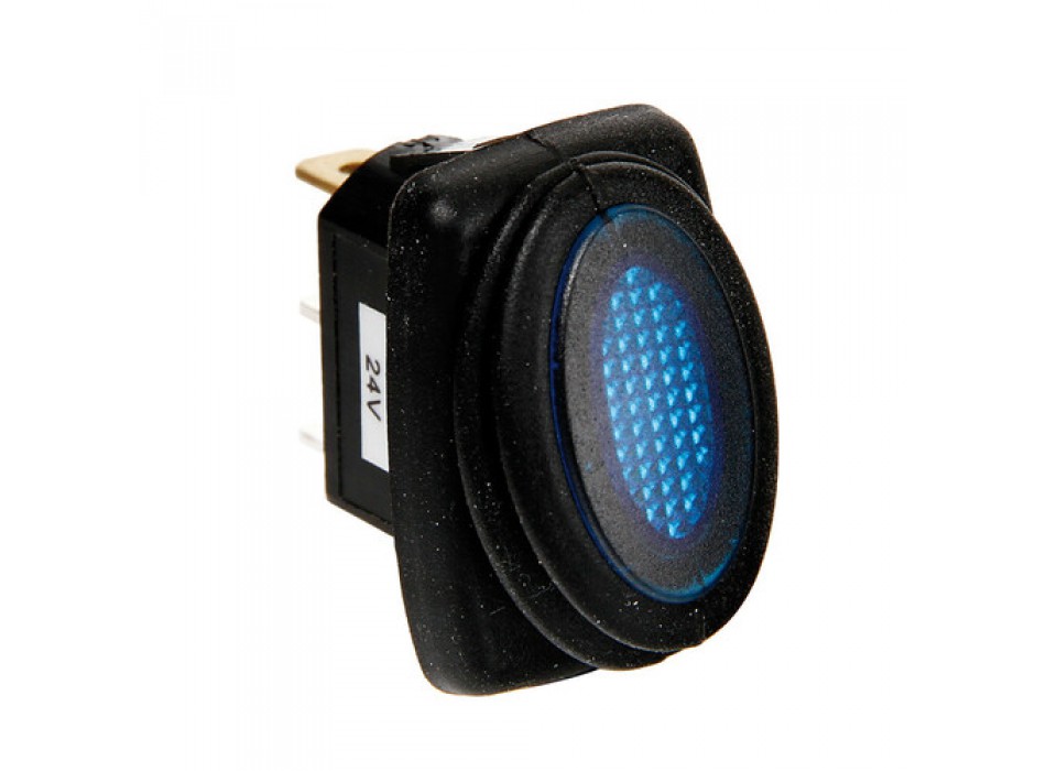 Micro interruttore impermeabile con spia a Led - 12/24V - Blu