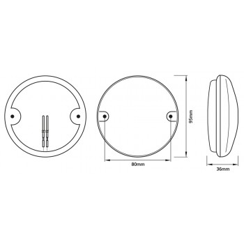 RING FANALE LED 10-30V 95MM STOP E POS LENTE ROSSA