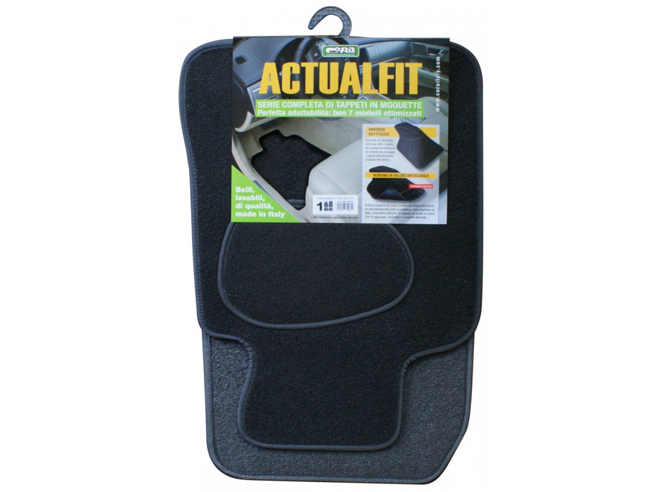 SET 4 PZ. TAPPETI ACTUALFIT NERO MOD. 1