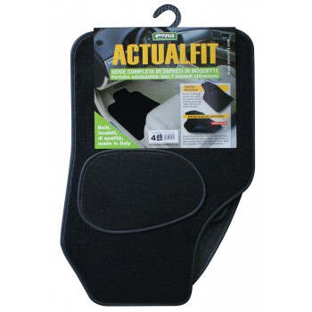 SET 4 PZ. TAPPETI ACTUALFIT NERO MOD. 4