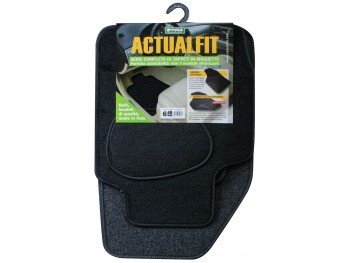 SET 4 PZ. TAPPETI ACTUALFIT NERO MOD. 6