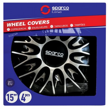 SPARCO BOX 4 COPRICERCHI ROMA SILVER/NERO 15ʺ