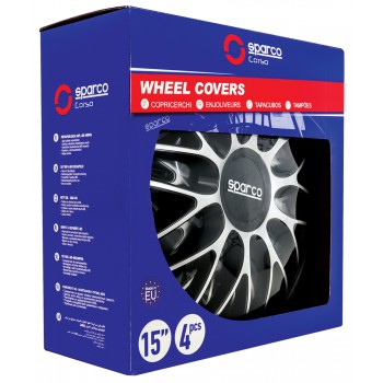 SPARCO BOX 4 COPRICERCHI ROMA SILVER/NERO 15ʺ