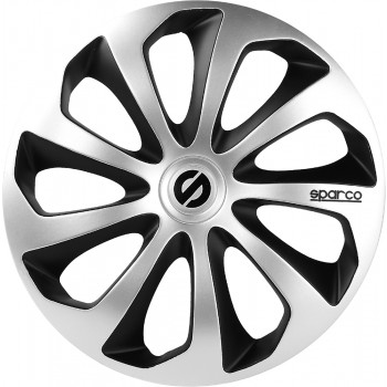 SPARCO BOX 4 COPRICERCHI SICILIA SILVER/NERO 16ʺ