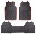 SPARCO SET 3 TAPPETI POST UNITO PVC NERO /ROSSO 