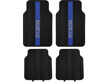 SPARCO SET 4 TAPPETI PVC LINEA BLU