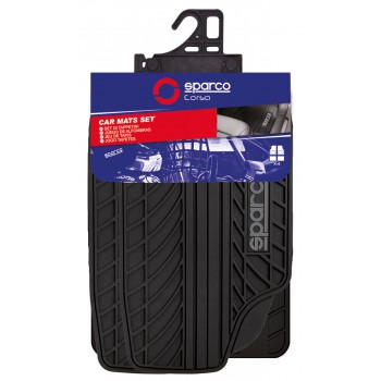 SPARCO SET 4PZ TAPPETI IN PVC NERI