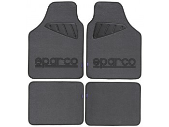 SPARCO SET 4PZ TAPPETI MOQUETTE GRIGI LOGO NERO