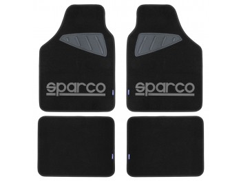 SPARCO SET 4PZ TAPPETI MOQUETTE NERI LOGO GRIGIO