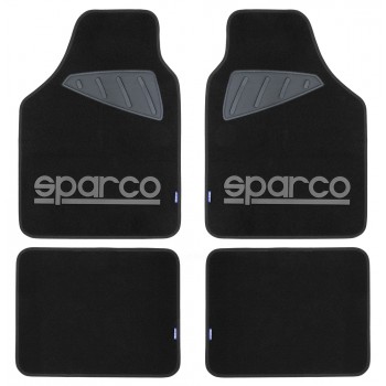 SPARCO SET 4PZ TAPPETI MOQUETTE NERI LOGO GRIGIO