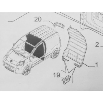 Staffa (Figura n° 19) Protezione guidatore Fiat Fiorino