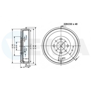 Tamburo freno FIAT (diam. 228,5 mm)