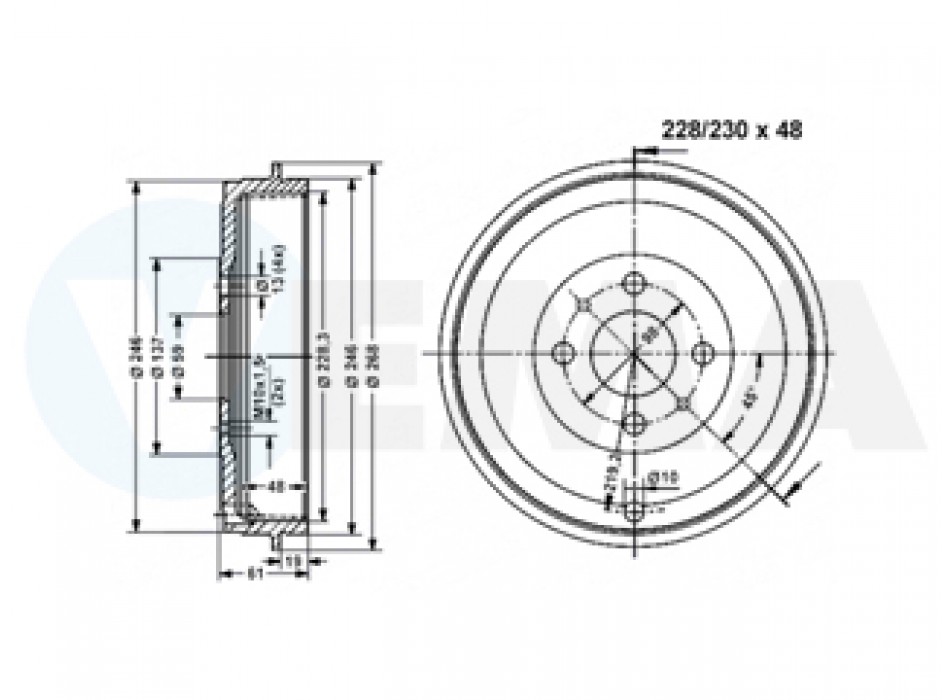 Tamburo freno FIAT (diam. 228,5 mm)